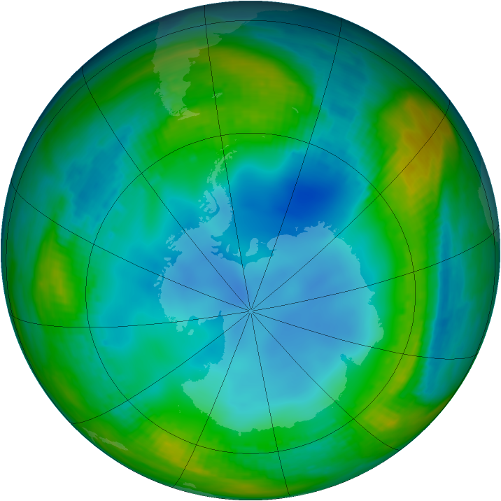 Antarctic ozone map for 17 July 1987